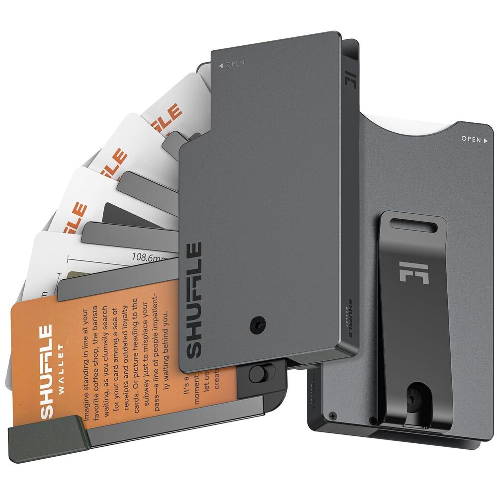 7702 Wallet - Shuffle Wallet with Deck-of-Cards Opening RFID Blocking